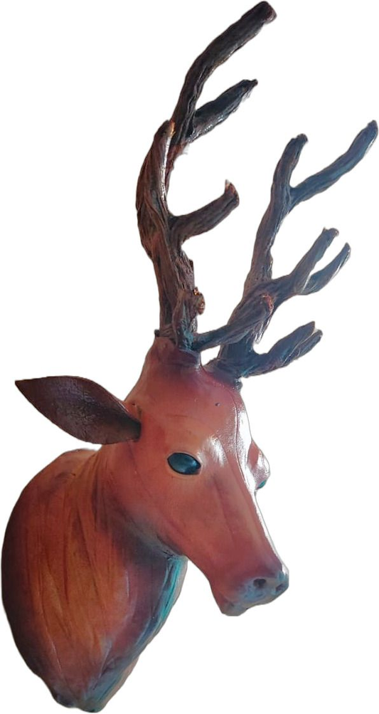 VMSK HandiCrafts Barasingha Deer Head | Wall Hanging | Leather | 12” Inch | Brown | Decorative Showpiece